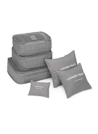 6-Piece Travel Bag Set Grey 