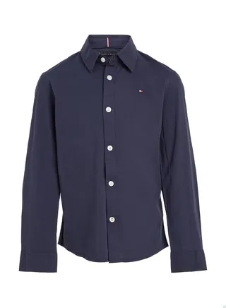 Boys' Stretch Cotton Poplin Casual Shirt, Navy 