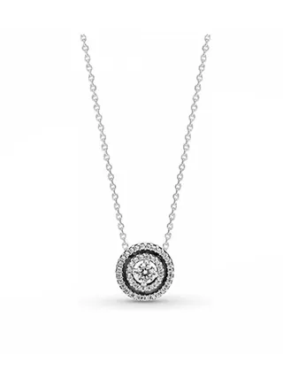 Pandora Timeless Women's Jewelry Sparkling Cubic Zirconia Round Pendant 925 Silver Necklace 399414C01-45 