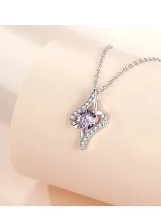 Swarovski Elements 925 Sterling Silver Pendent Necklace for Women Gift  Jewelry with Gift Box 