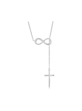 Silver Cross Infinity Necklace 