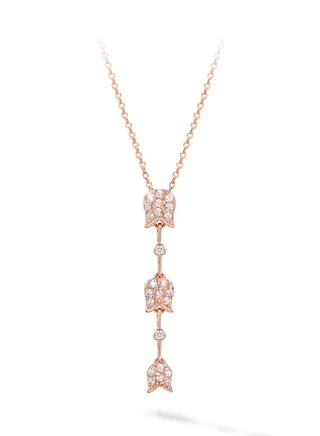 Women's Y Design Pendant Necklace Lily of the Valley Floral Charm with 925 Sterling Silver and CZ Diamonds Gift for Women Wife Girlfriend 