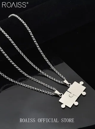 Two Strips Cube puzzle Necklace Men Women Pendant Sweater Chain Jewelry Hip Hop Necklace 
