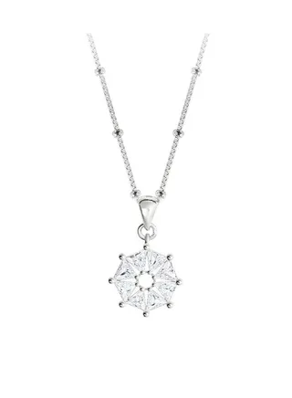 AWNL Women's Necklace With CZ Diamond Sterling Silver Cardamom Flower Pendant Gift for Women Wife Girlfriend 