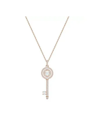 Sparkling Dance Key Design Pendant Necklace 