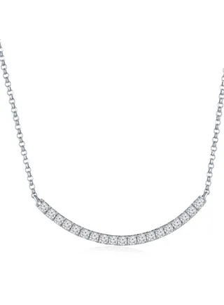 Fashion Simple Geometric Bar Pendant with Zircon and Necklace 
