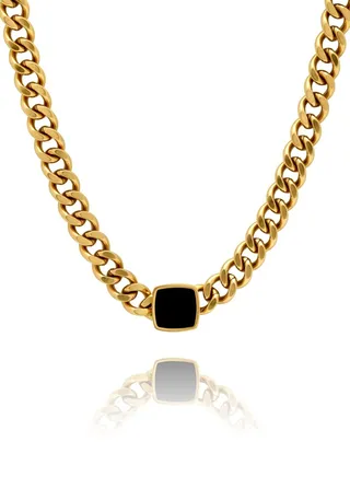 The Black Stone Chain Necklace 