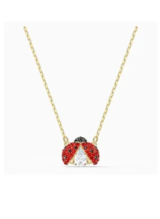 Sparkling Gold Plated Ladybug Dance Necklace 