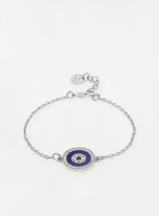18K Gold Plated Turquoise color Sterling Silver Cubic Zirconia Aizah Evil Eye Necklace 