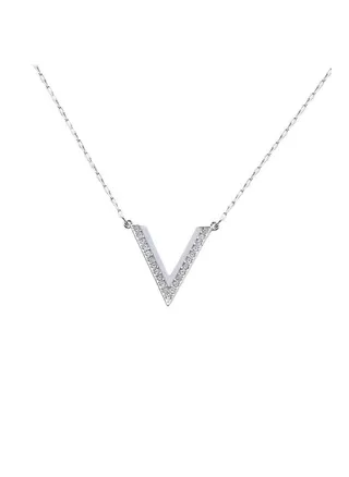 Rhodium Plated Geometric Shaped Necklace 