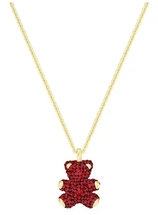 3D Pendant, Red, Gold plating 