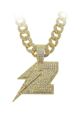 Diamond Lightning Plus Z Letter Pendant Necklace 