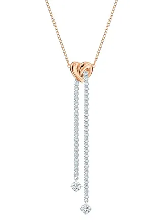 Swarovski Beloved Radiant Lifelong Hrt Twisted Heart Tassel Necklace 