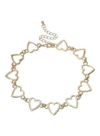 Heart Designed Zinc Alloy Choker Necklace 