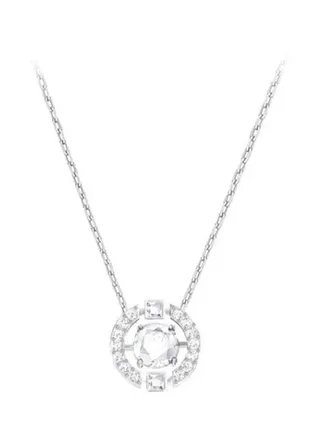 Swarovski Rhodium Plated Sparkling Dance Round Necklace 