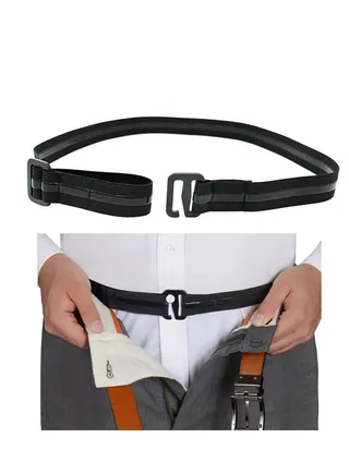 Upgrade Men Shirt Stays Shirt Lock Belt, Belt Style Shirt Stays, Adjustable Elastic Shirt Holder Keeps Shirt Tucked in for Police Military(Select Series) 