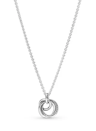 PANDORA Family Always Wrap Lobster Clasp Adjustable Sterling Silver and Cubic Zirconia Necklace 