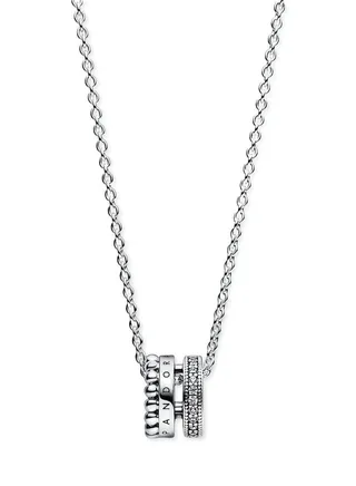 Pandora Signature Sterling Silver Pavé Cubic Zirconia Halo Necklace 