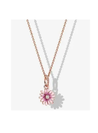 Pandora pink daisy necklace 