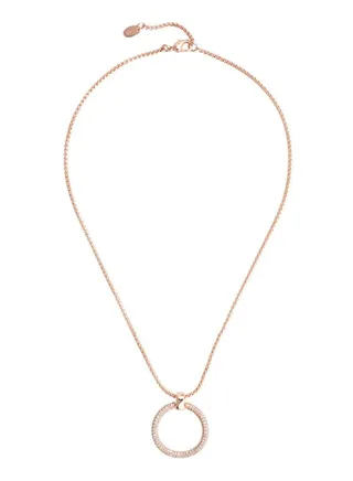 Esprit Women's Peribess Brass White Cubic Zirconia Circle Pendant Necklace, Yellow Gold 