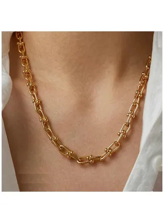 Elegant 14 karat gold plated necklace - 55 cm 