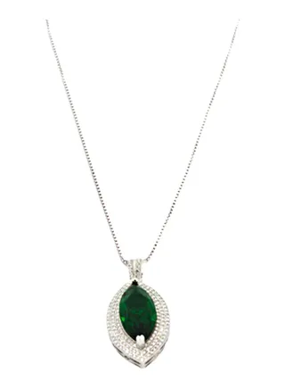 Pure 925 Sterling Silver Exaggerated Design Pendant Necklace 