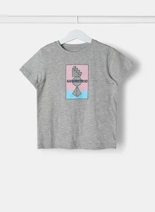 Boys Crew Neck Short Sleeve T-Shirt Ash Grey 