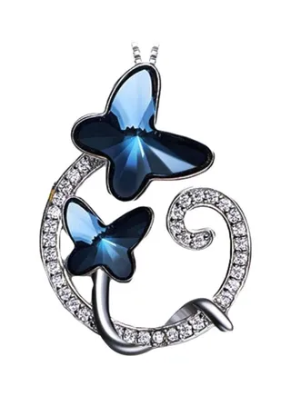 Crystal Studded Butterfly Shaped Pendent Necklace 
