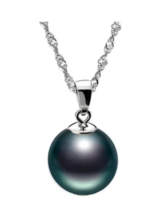 Round Faux Pearl Pendant Necklace 