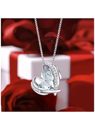 Luxurious s925 sterling silver necklace inlaid with white micro zircon 
