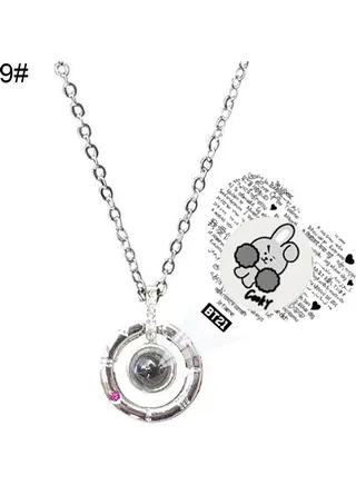Projection Pendant Chain Necklace 