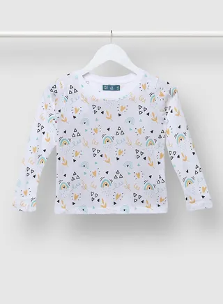 Boys Printed Trendy Long lasting T-Shirt White 