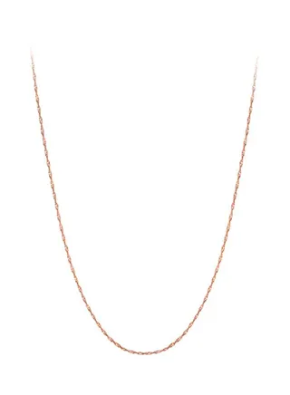 Rose Gold Plated Sterling Silver Rope Link Chain Necklace 