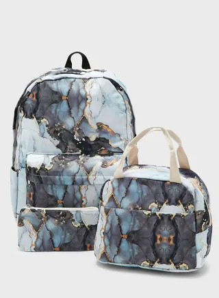 3 Piece Set Laptop Backpack, Lunch Bag And Pencil Case