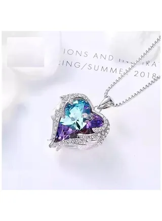 An elegant necklace of high quality stainless steel inlaid with micro zircon 