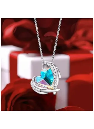 Luxurious s925 sterling silver necklace inlaid with white micro zircon 