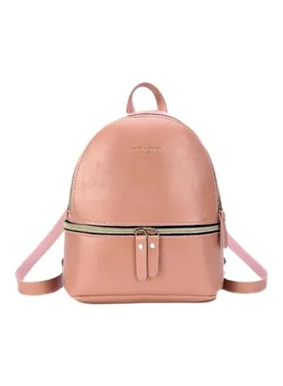 Leather Mini Backpack Pink 