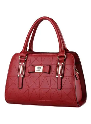 Pu Leather Shoulder Bag Red 