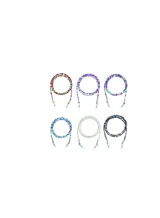 Face Mask Lanyards, 6PCS Mask Necklace Holders, Around Neck Beaded Eyeglass Neck Chains, Strap Colorful Bead Mask Anti-Lost Strap, Or for DIY 