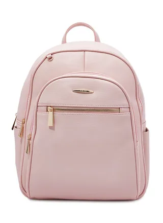 Faux Leather Fashion Backpack Pink 