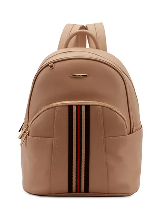 Faux Leather Fashion Backpack Apricot 