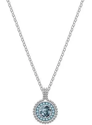 Rhodium Plated Crystal Circle Necklace 