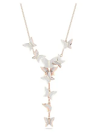 Swarovski Women's Necklace Lilia Y Series Elegant and Charming Fashionable Butterfly Y-shaped Necklace 
