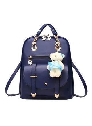 Bear Pendant Backpack Navy 