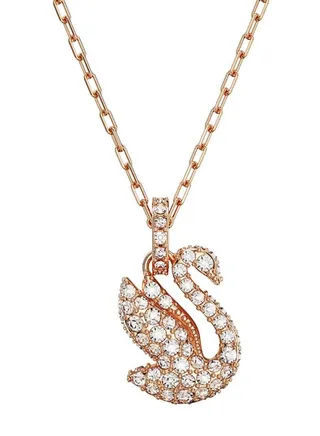 Swarovski ICONIC SWAN Chain Necklace Rose Gold 