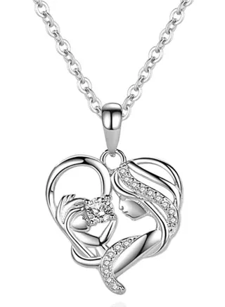 Elegantly Crafted from 925 Sterling Silver Interlocked Hearts Pendant with Pave Cubic Zirconia Accents, 18.3mm 