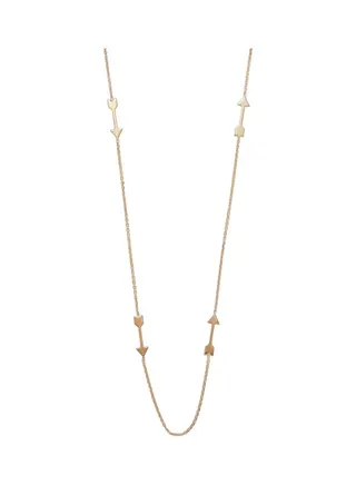 14K Yellow Gold Feel The Love Arrow Necklace for Women One Size 