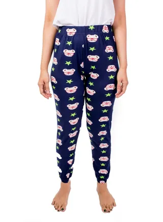 Elasticated Printed Pyjama Blue/White/Green 