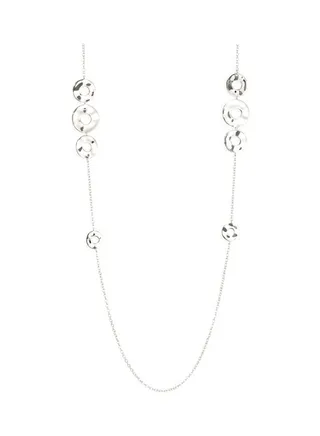 Sterling Silver Open Disc Station Necklace for Women One Size 