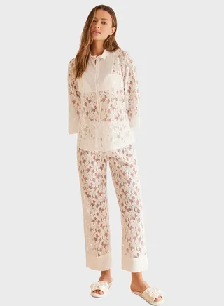 Classic Swiss Embroidery Pyjamas 